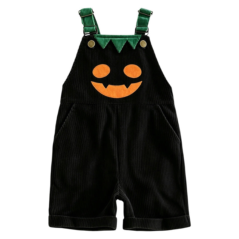 👻 HOT HALLOWEEN DEAL✨Kids Pumpkin Corduroy Suspender Overalls Shorts