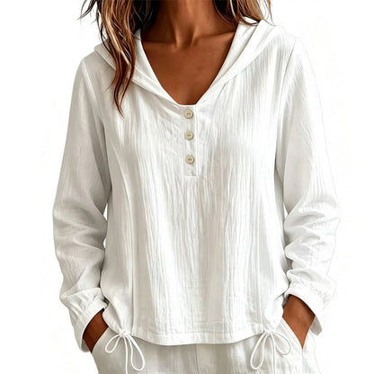 Women’s Casual Hooded Top with Drawstring Hem