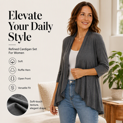 ⌛Limited-time offer-Women's 3/4 Sleeve Open Front Cardigan