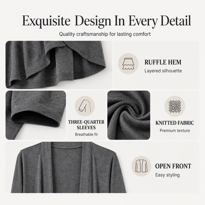 ⌛Limited-time offer-Women's 3/4 Sleeve Open Front Cardigan
