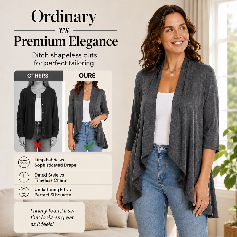 ⌛Limited-time offer-Women's 3/4 Sleeve Open Front Cardigan