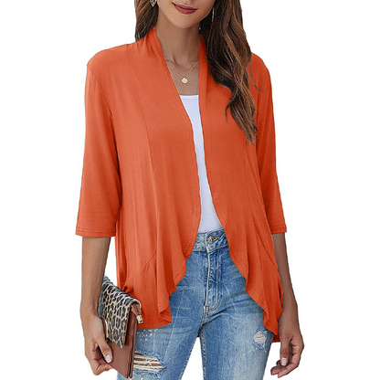 ⌛Limited-time offer-Women's 3/4 Sleeve Open Front Cardigan