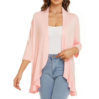 ⌛Limited-time offer-Women's 3/4 Sleeve Open Front Cardigan