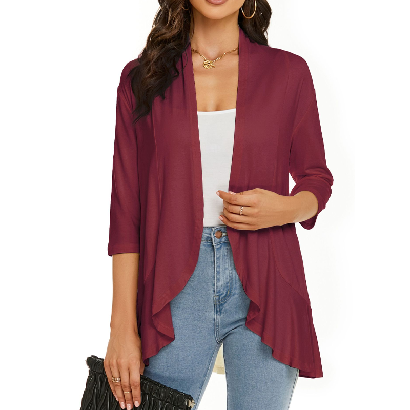 ⌛Limited-time offer-Women's 3/4 Sleeve Open Front Cardigan