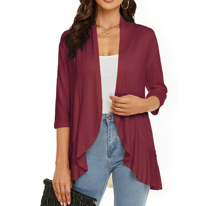 ⌛Limited-time offer-Women's 3/4 Sleeve Open Front Cardigan
