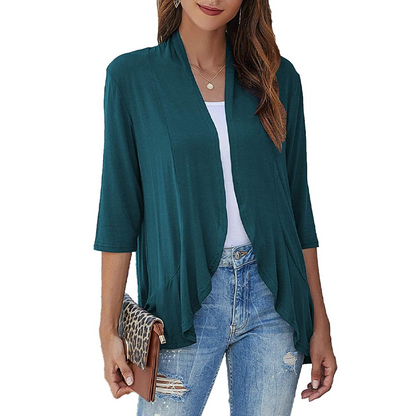 ⌛Limited-time offer-Women's 3/4 Sleeve Open Front Cardigan