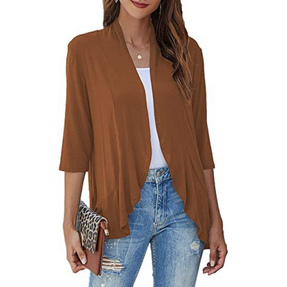 ⌛Limited-time offer-Women's 3/4 Sleeve Open Front Cardigan