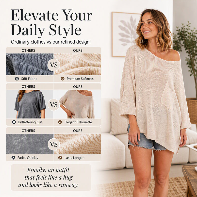 Women's Casual Cozy Crewneck Knit Top