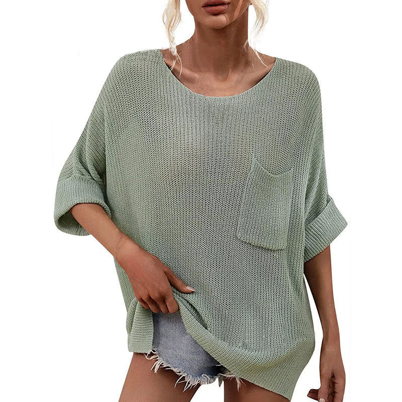 Women's Casual Cozy Crewneck Knit Top
