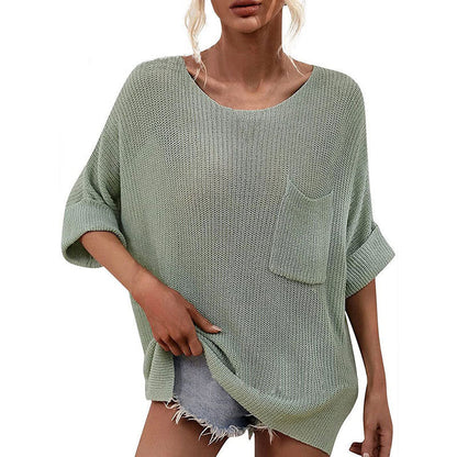 Women's Casual Cozy Crewneck Knit Top