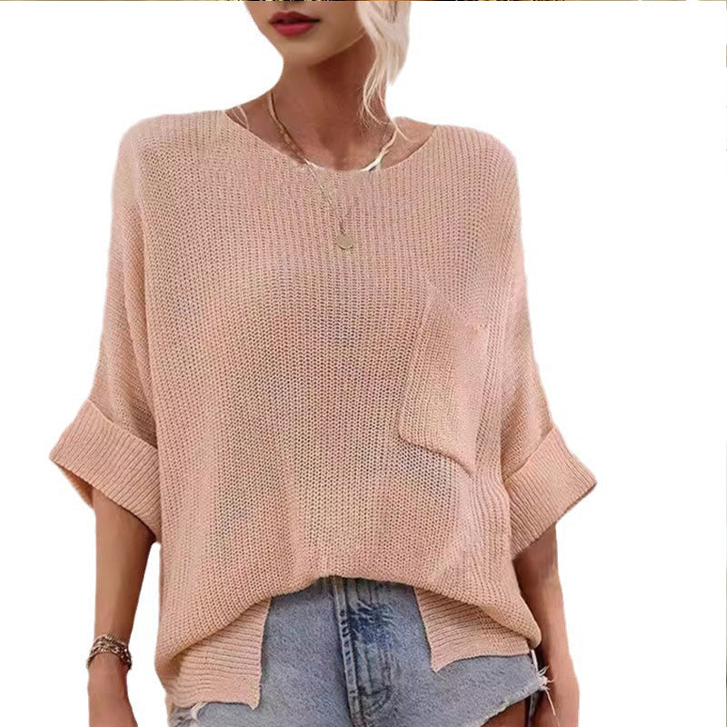 Women's Casual Cozy Crewneck Knit Top