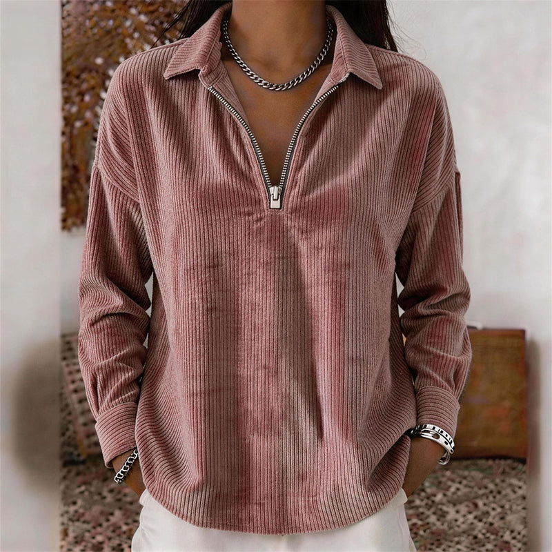 🌸Hot Sale 50% OFF💖 Relaxed Texture Zip Top