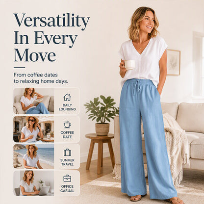 ⌛Limited-time offer-Women's Casual Drawstring Wide-Leg Pants🌿