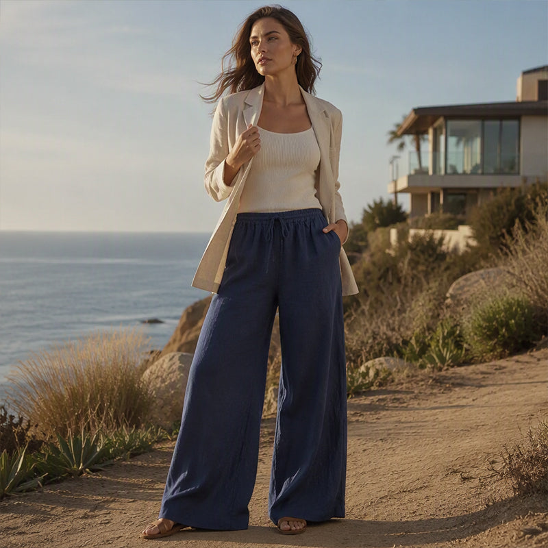 ⌛Limited-time offer-Women's Casual Drawstring Wide-Leg Pants🌿