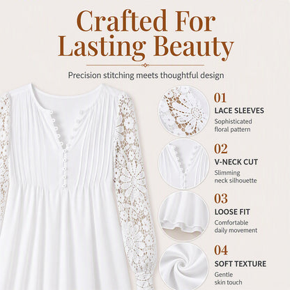⌛Limited-time offer-Women's Lace Long Sleeve Dress