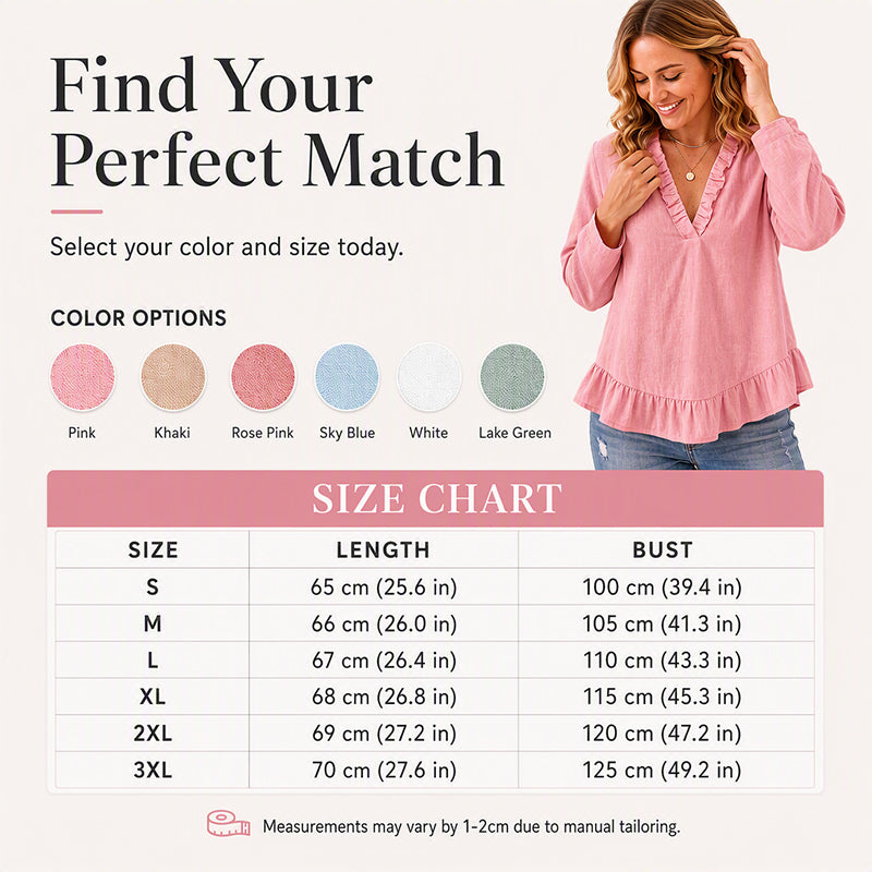 Women's Ruffled V-Neck Blouse