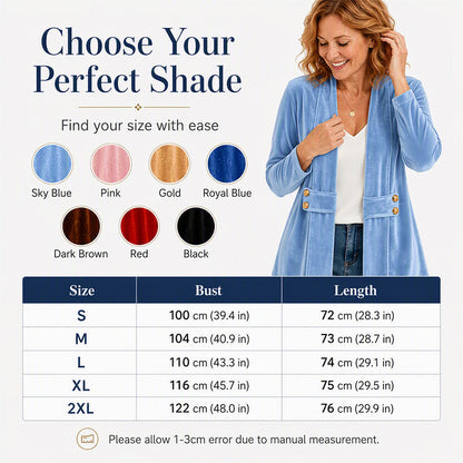 ⌛Limited-time offer-Women's Double-Breasted Velvet Cardigan