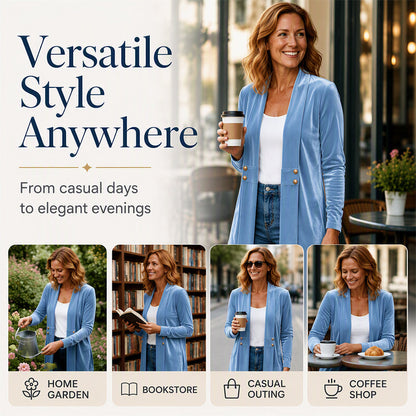 ⌛Limited-time offer-Women's Double-Breasted Velvet Cardigan