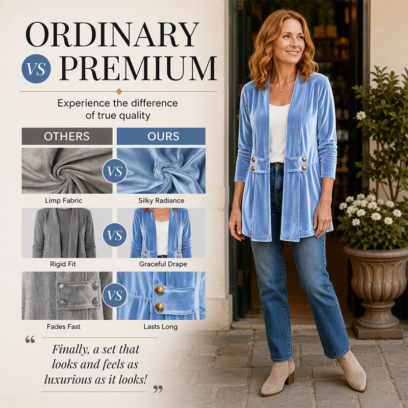 ⌛Limited-time offer-Women's Double-Breasted Velvet Cardigan