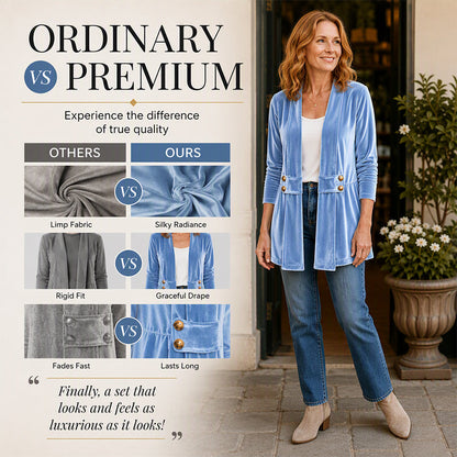 ⌛Limited-time offer-Women's Double-Breasted Velvet Cardigan