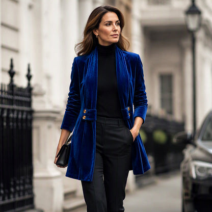 ⌛Limited-time offer-Women's Double-Breasted Velvet Cardigan