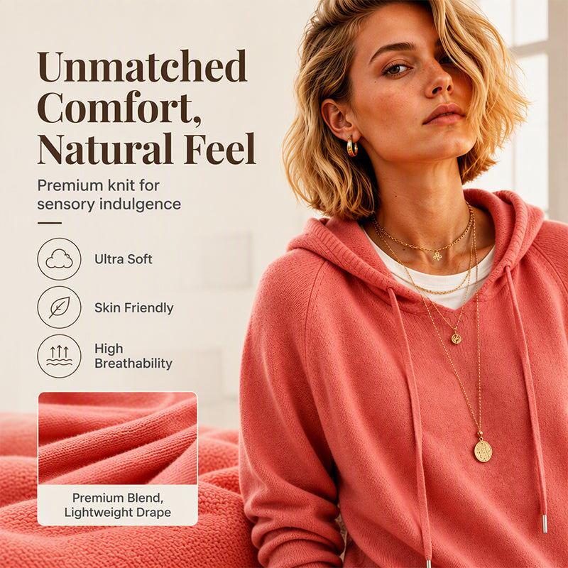 Women's Casual Hooded Sweater with Drawstring
