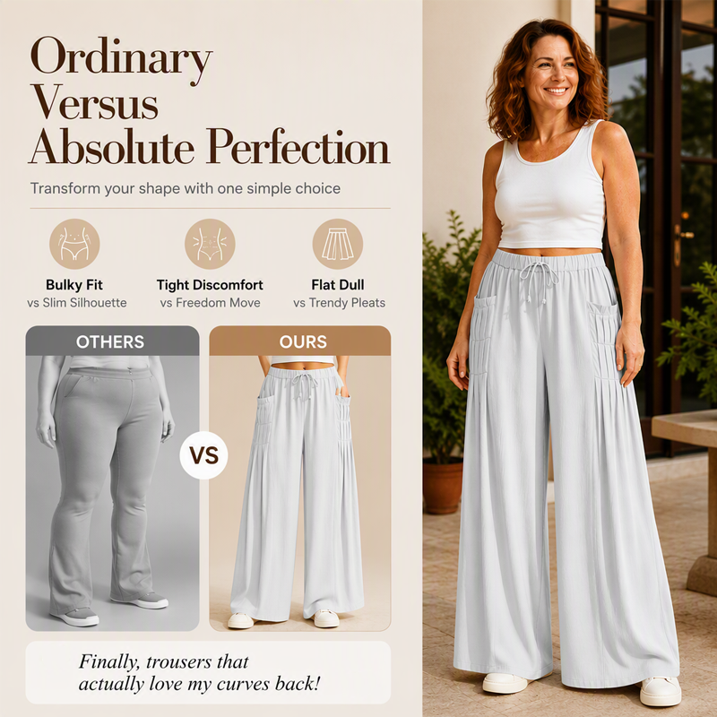 Women's Cotton Linen Wide Leg Pants