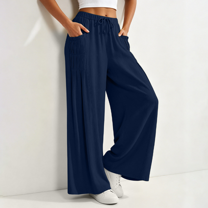 Women's Cotton Linen Wide Leg Pants