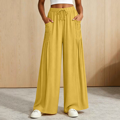 Women's Cotton Linen Wide Leg Pants