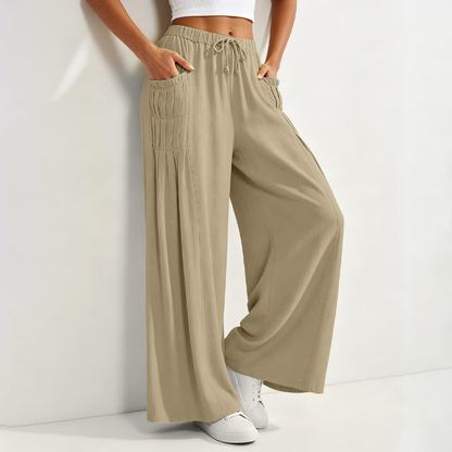 Women's Cotton Linen Wide Leg Pants