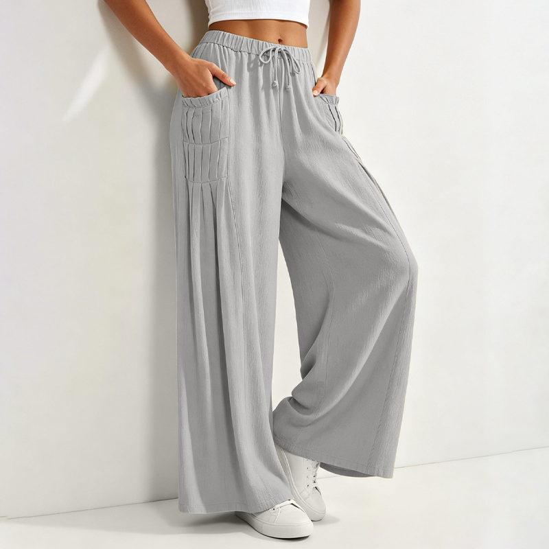 Women's Cotton Linen Wide Leg Pants