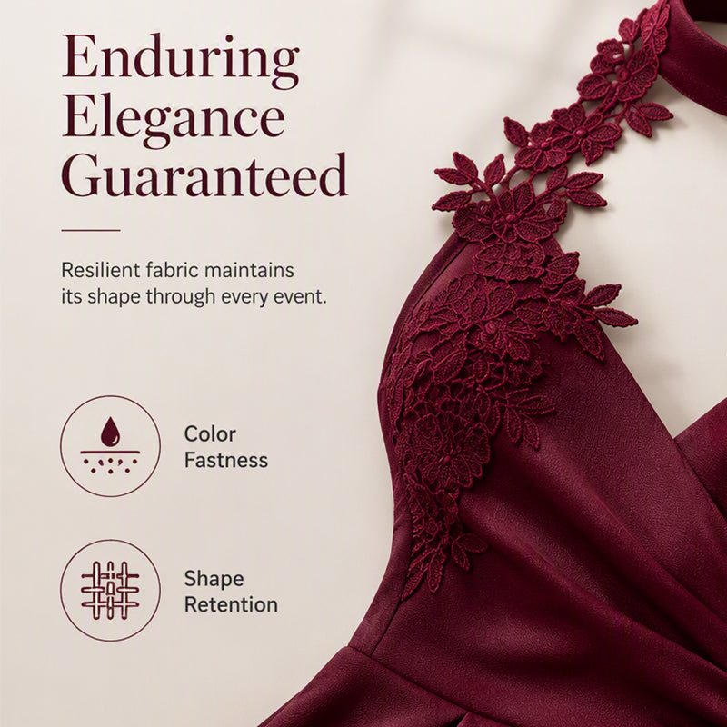 ⌛Limited-Time Offer-Women Elegant Halter Lace Pleated Wide Leg Jumpsuit