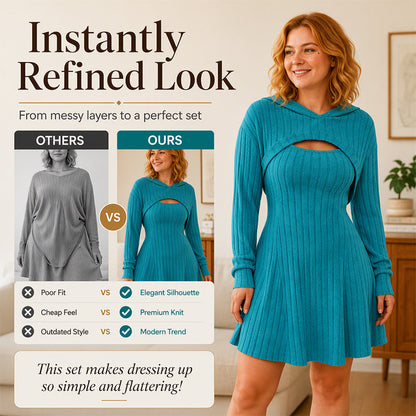 ⏰🍂Autumn Early Bird Sale-Women's 2-Piece Ribbed Knit Outfit