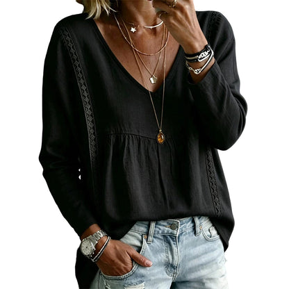 ⌛Limited-Time Offer-Women's Casual V-Neck Long Sleeve Blouse