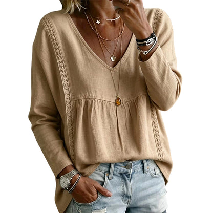 ⌛Limited-Time Offer-Women's Casual V-Neck Long Sleeve Blouse