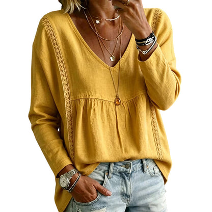 ⌛Limited-Time Offer-Women's Casual V-Neck Long Sleeve Blouse