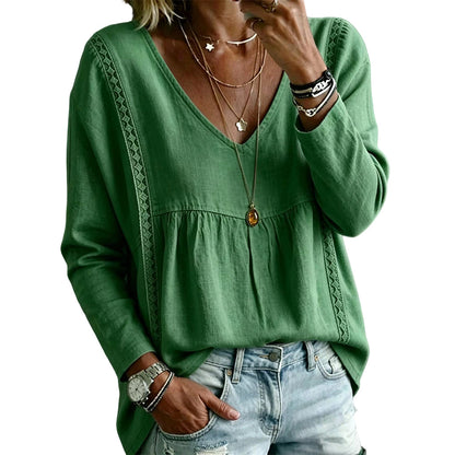 ⌛Limited-Time Offer-Women's Casual V-Neck Long Sleeve Blouse