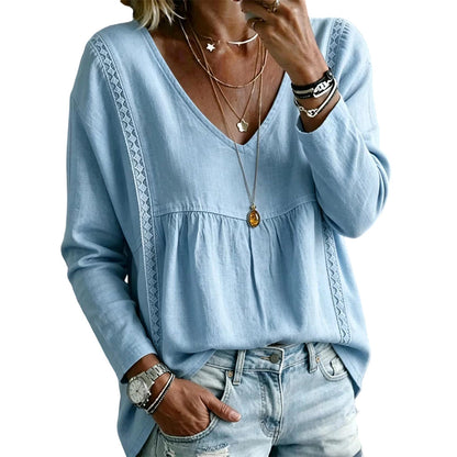 ⌛Limited-Time Offer-Women's Casual V-Neck Long Sleeve Blouse