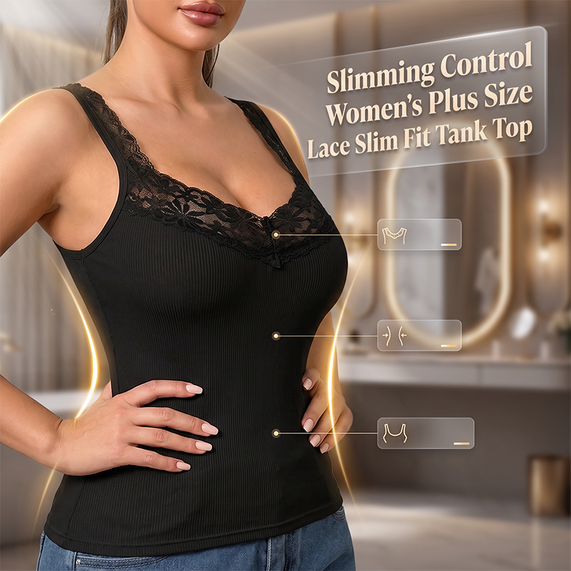 ⏰🍂Autumn Early Bird Sale--Women's Plus Size Lace Slim Fit Tank Top
