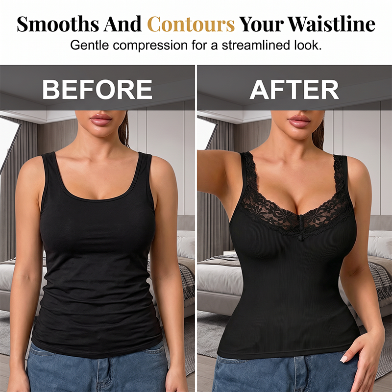 ⏰🍂Autumn Early Bird Sale--Women's Plus Size Lace Slim Fit Tank Top