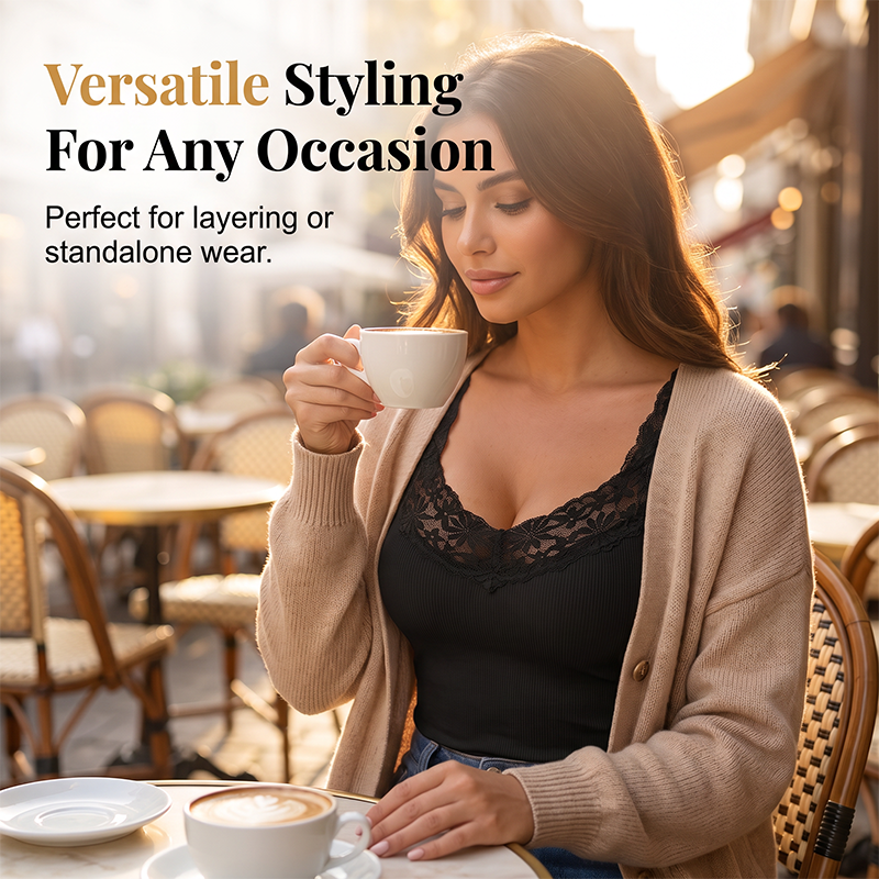 ⏰🍂Autumn Early Bird Sale--Women's Plus Size Lace Slim Fit Tank Top