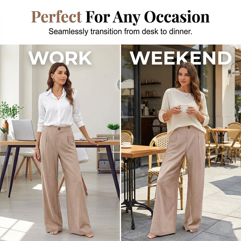 ⏰🍂Autumn Early Bird Sale-Women's High Waist Wide-Leg Casual Pants