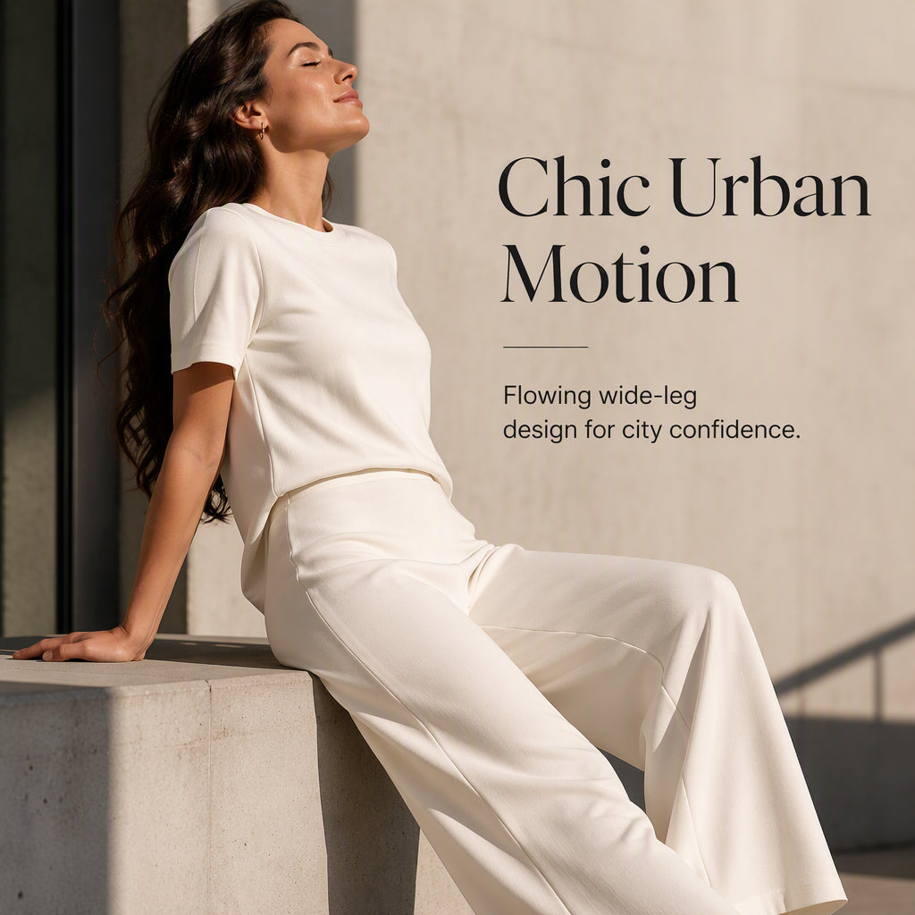 Women's Top & Wide-Leg Pants 2-Piece Set