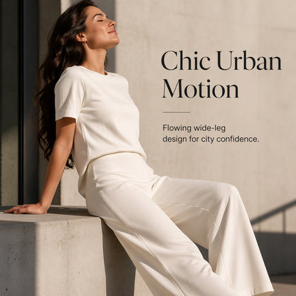 Women's Top & Wide-Leg Pants 2-Piece Set