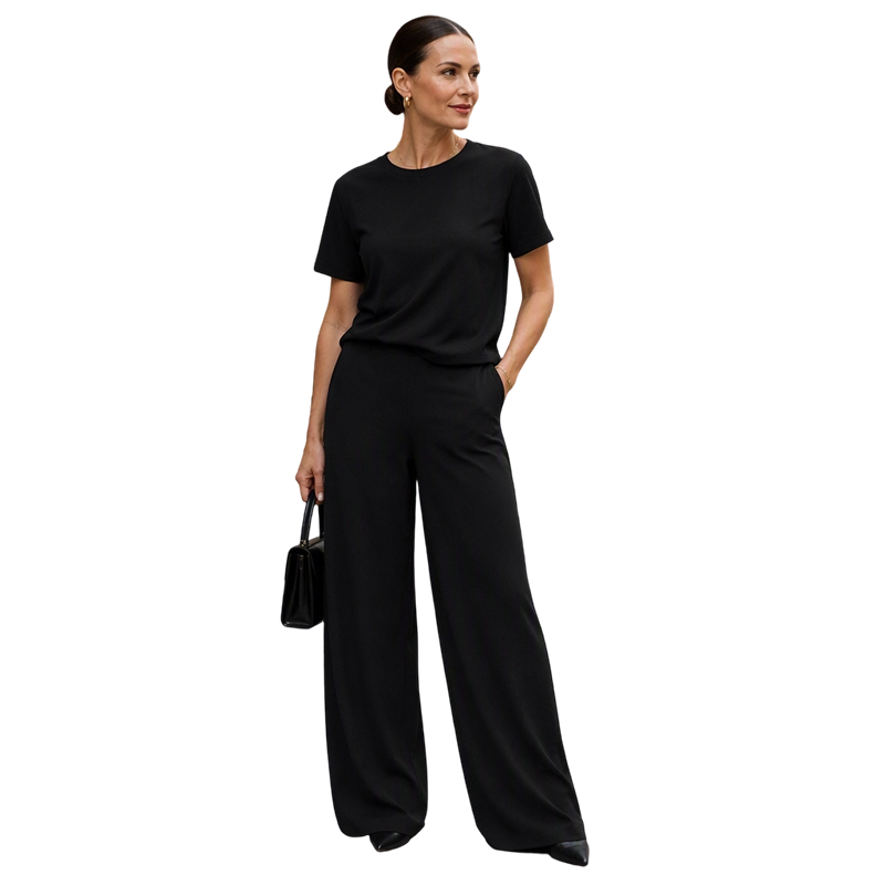 Women's Top & Wide-Leg Pants 2-Piece Set