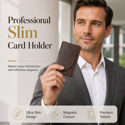 Slim PU Leather Business Card Holder