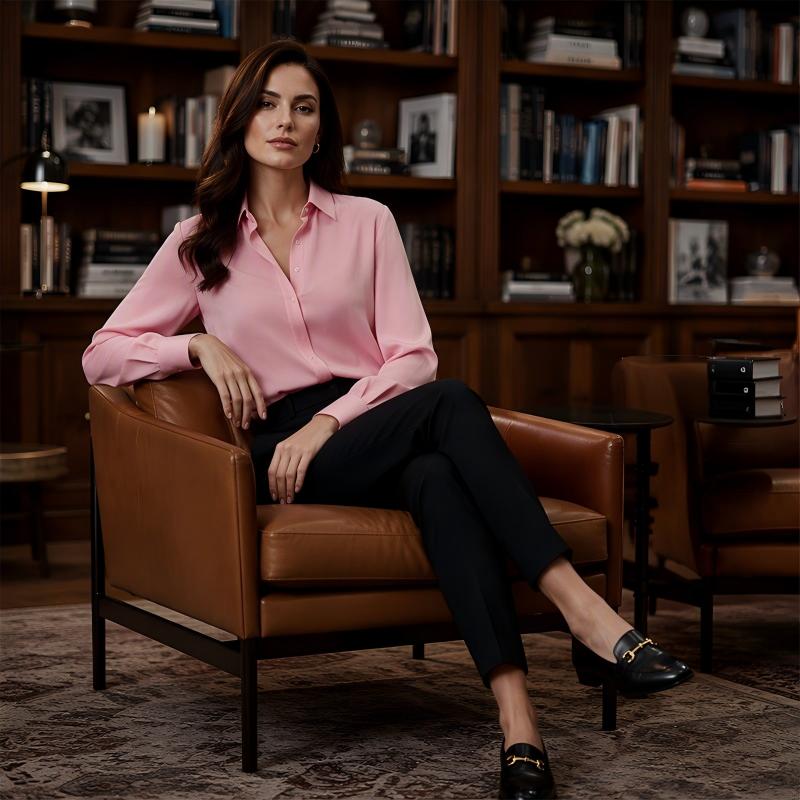 👚New Arrivals - Satin Button-Front Shirt – Soft Fluid Drape & Versatile Pairing for Any Occasion