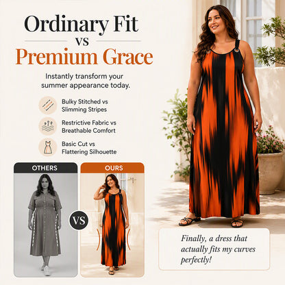 👗New Arrivals - Striped Sleeveless Midi Dress – Breathable Comfort & Versatile Fit for All Body Types