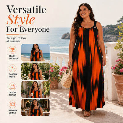 👗New Arrivals - Striped Sleeveless Midi Dress – Breathable Comfort & Versatile Fit for All Body Types