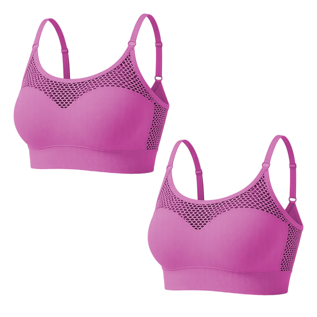 🔥 2026 Fresh Drops | Flat 50% OFF Today! 💸💖Women's Hollow Mesh Push Up Sports Bra